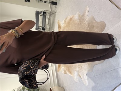 Kahve Bandana Aksesuarlı İkili Takım