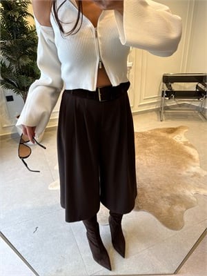 Kahve Bermuda Pantolon