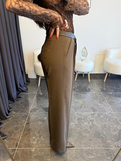 Kahve Kemerli Palazzo Pantolon 