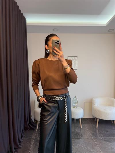 Kahve Vatkalı Triko