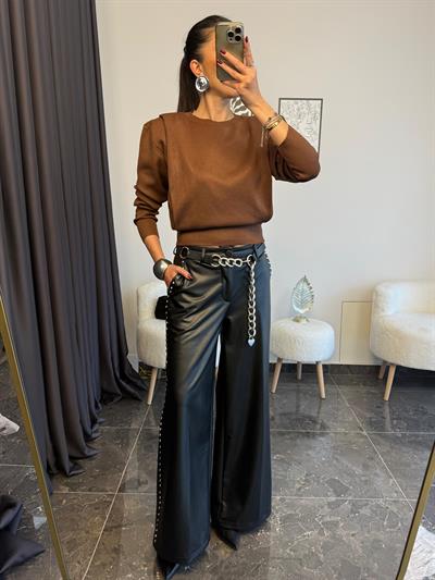 Kahve Vatkalı Triko