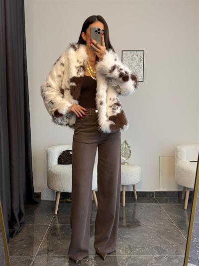 kahverengi desenli kürk 