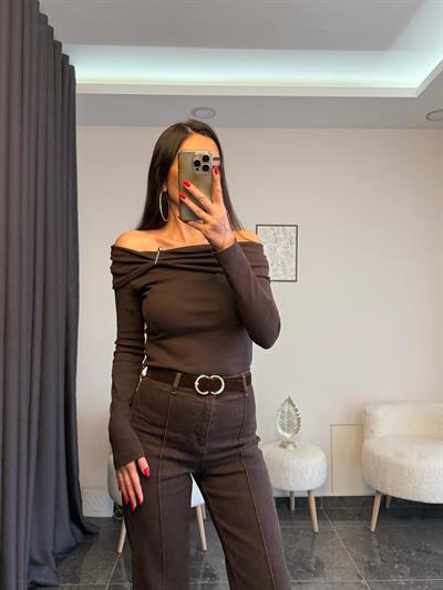 Kemerli İspanyol Paça Acıkahve Jean 