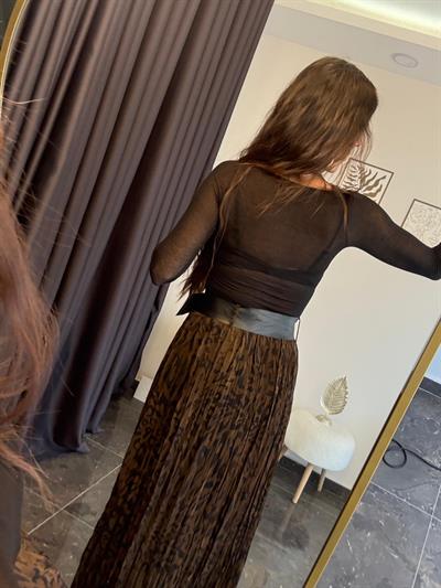 Kemerli Kraşlı Leopar Etek 