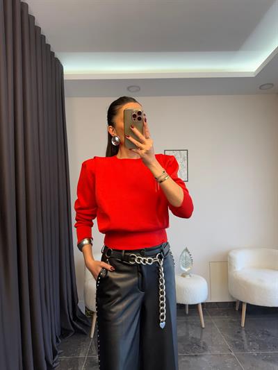 Kırmızı Vatkalı Triko 