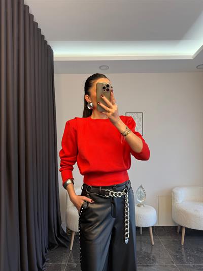 Kırmızı Vatkalı Triko 