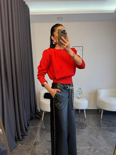 Kırmızı Vatkalı Triko 