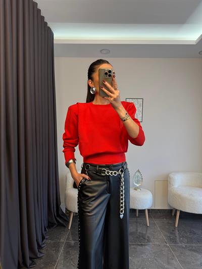 Kırmızı Vatkalı Triko 