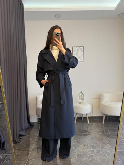 Lacivert Apoletli Trençkot (ÖNSİPARİŞ KARGO CIKIŞI tahmini 21 NİSAN )