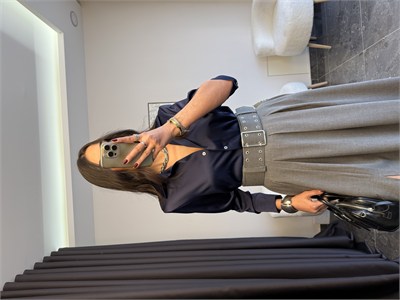 Lacivert Premium Saten Gömlek