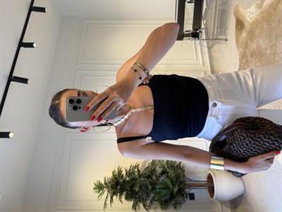 Larcivert Salyangoz Aksesuarlı Bodysuit