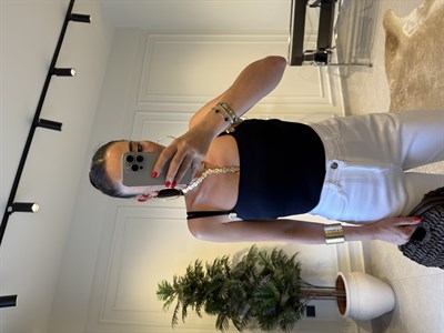 Larcivert Salyangoz Aksesuarlı Bodysuit