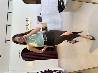 Mintyeşili Halter Yaka Saten Bluz