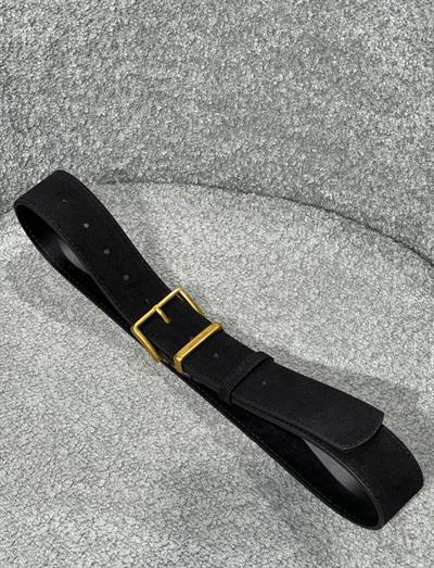 Miu Siyah Gold Toka Süet Kemer