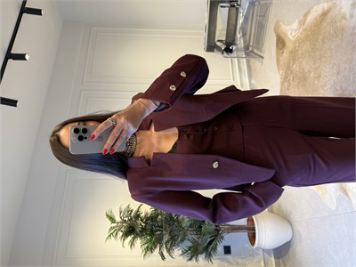 Mürdüm Asimetrik Yaka Blazer Ceket