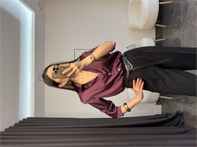 Mürdüm Premium Saten Gömlek