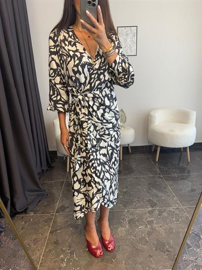 Orj Mrk Desenli Anvelop Elbise