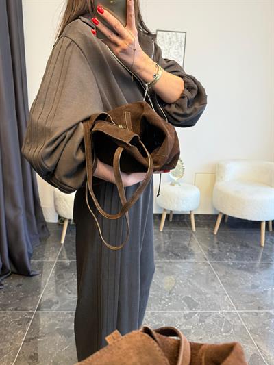 Oysho Kumaş Kahve Bomber Ceket Pantolon Eşofman Takımı