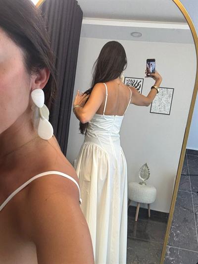 Pamuklu Ayarlanabilir Askılı Maxi Ekru Elbise