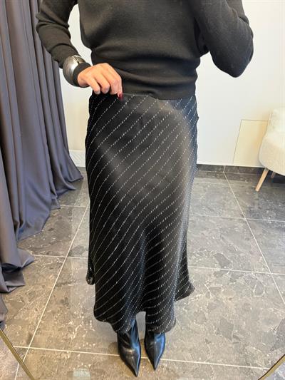 Parıltılı Saten Midi Etek