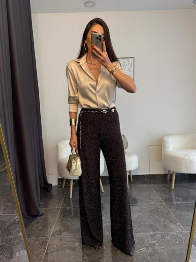 Premium Bej Saten Gomlek 