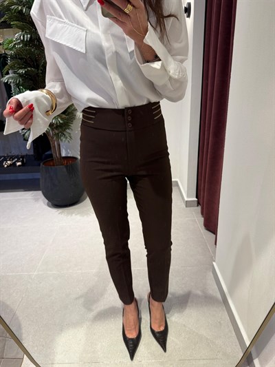 PREMİUM BELİ FERMUAR DETAYLI KUMAŞ PANTOLON 