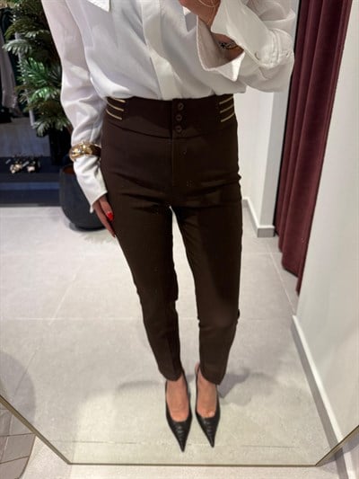 PREMİUM BELİ FERMUAR DETAYLI KUMAŞ PANTOLON 