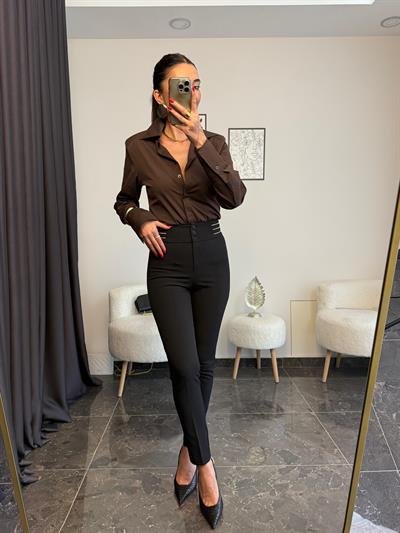 Premium Beli Fermuar Detaylıkumaş  Pantolon