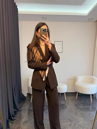 Premium Kalite Acı Kahve Ceket Pantolon Takımı