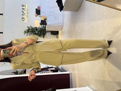 Premium Kalite Çağla Yeşili Ceket Pantolon Takımı