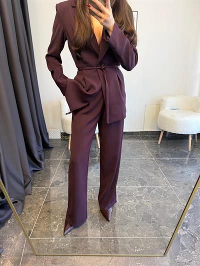 Premium Kalite Mürdüm Ceket Pantolon Takım