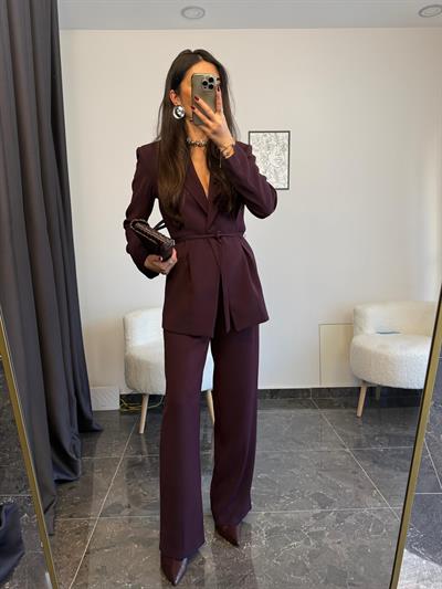 Premium Kalite Mürdüm Ceket Pantolon Takım