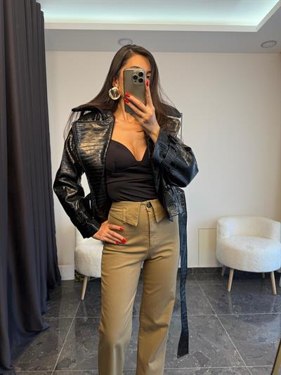 Premium Krokodil Deri Ceket 