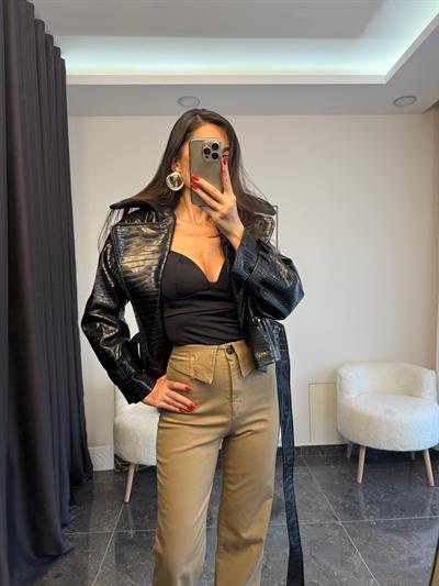 Premium Krokodil Deri Ceket 