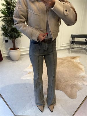 Retro Dikiş Detaylı Püsküllü Paça İspanyol Pantolon