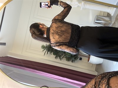 Siyah Dantel Slim Fit Gömlek