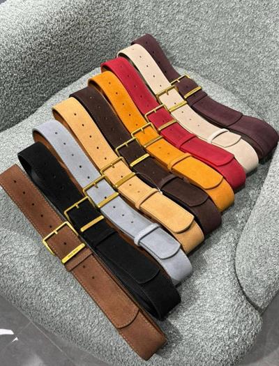 Miu Kahve Gümüş Toka Süet Kemer