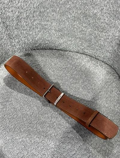 Miu Kahve Gümüş Toka Süet Kemer