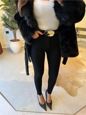 Siyah İthal En Boy Likralı Skinny Jean 