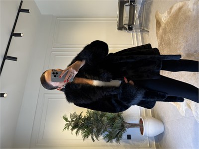 Siyah İthal Peluş Kürk