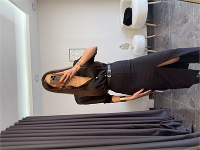 Siyah Premium Saten Gömlek