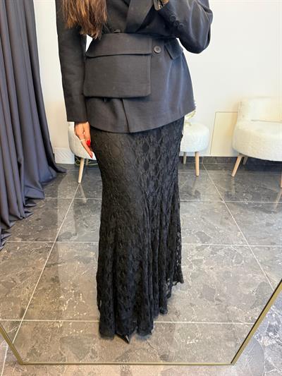 Siyah Renk Çanta Kemerli Blazer Ceket 