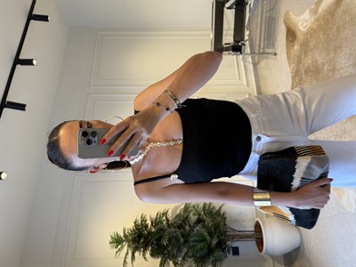Siyah Salyangoz Aksesuarlı Bodysuit