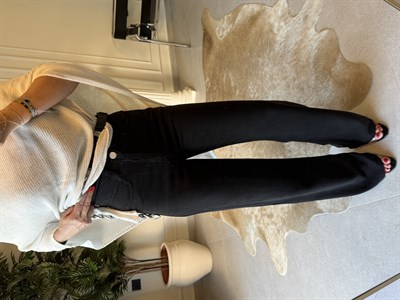 Siyah Straight Denim Pantolon 