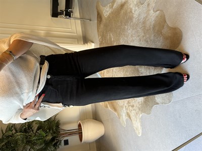 Siyah Straight Denim Pantolon 