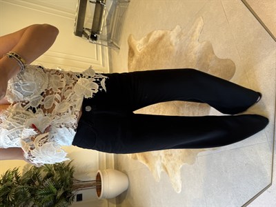 Siyah Straight Denim Pantolon