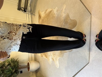 Siyah Straight Denim Pantolon