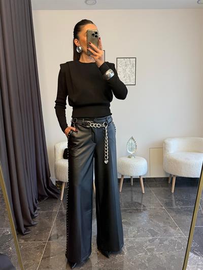 Siyah Vatkalı Triko