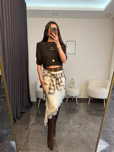 Taşlı Ekose Desen Gomlek 