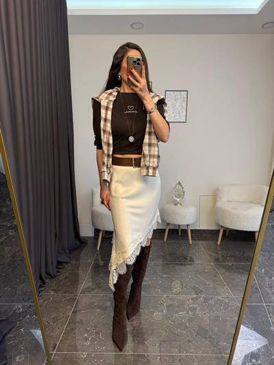 Taşlı Ekose Desen Gomlek 